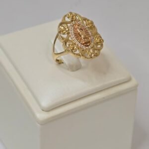 Anillo de Oro Virgen de Guadalupe con Filigrana