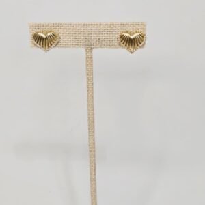 Broqueles de Corazón Radiante en Oro con Halo de Circonias